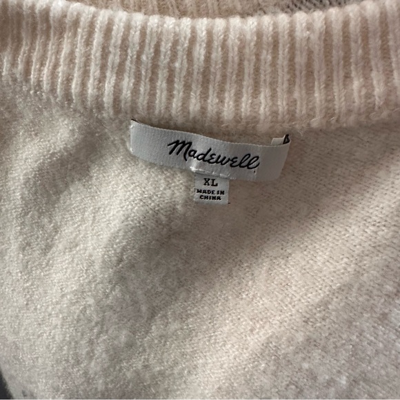 Madewell Cream Pullover Pom Pom Sweater | Size XL - Picture 5 of 6